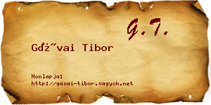 Gávai Tibor névjegykártya